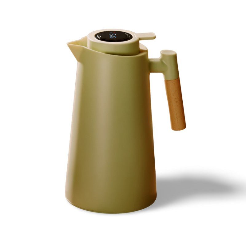 Avtoit | ThermoWood – Smart Insulated Thermos Jug with Digital Temperature Display & Wooden Handle