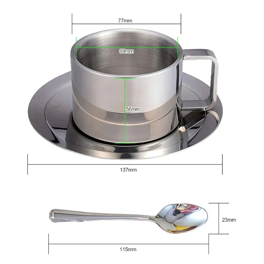 Avtoit | Three-Piece Stainless Steel Coffee Cup Set