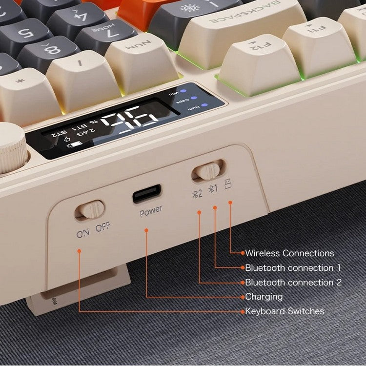 Avtoit | Silent Mechanical Keyboard - Cool Gaming Wireless Design with Display