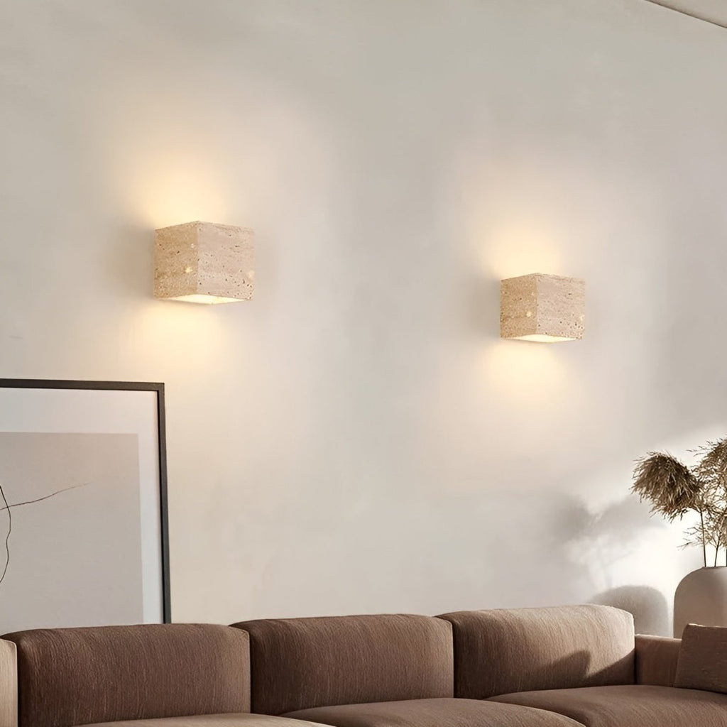 Avtoit | Wall lamp made of travertine for a warm and elegant atmosphere