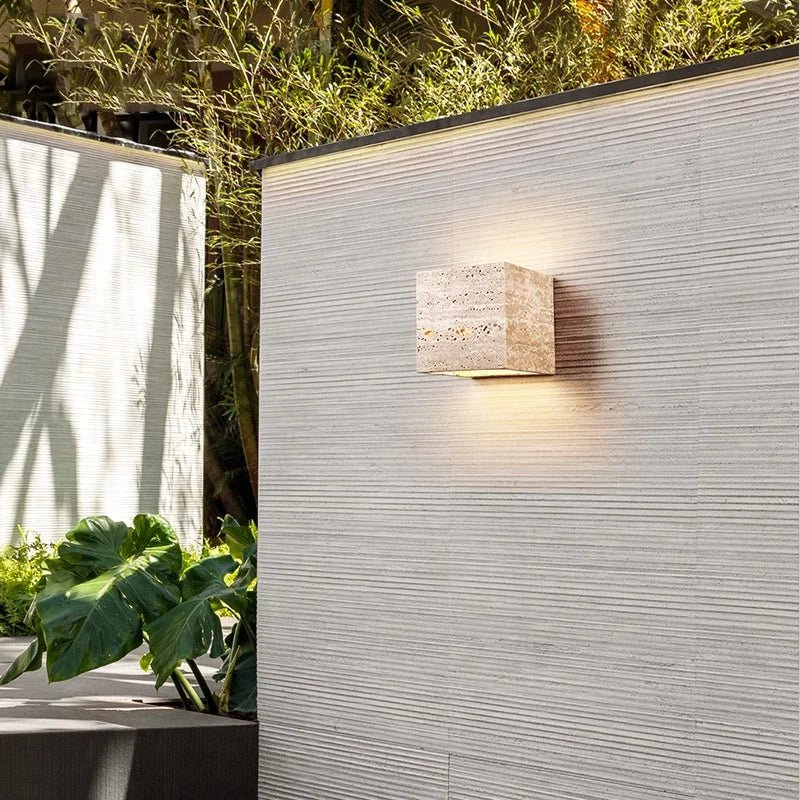 Avtoit | Wall lamp made of travertine for a warm and elegant atmosphere