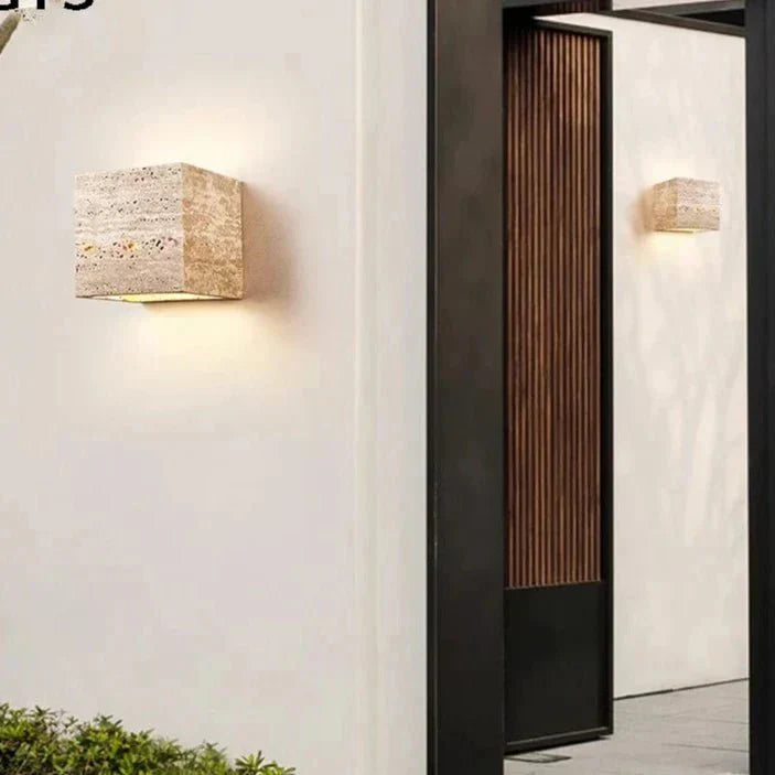 Avtoit | Wall lamp made of travertine for a warm and elegant atmosphere