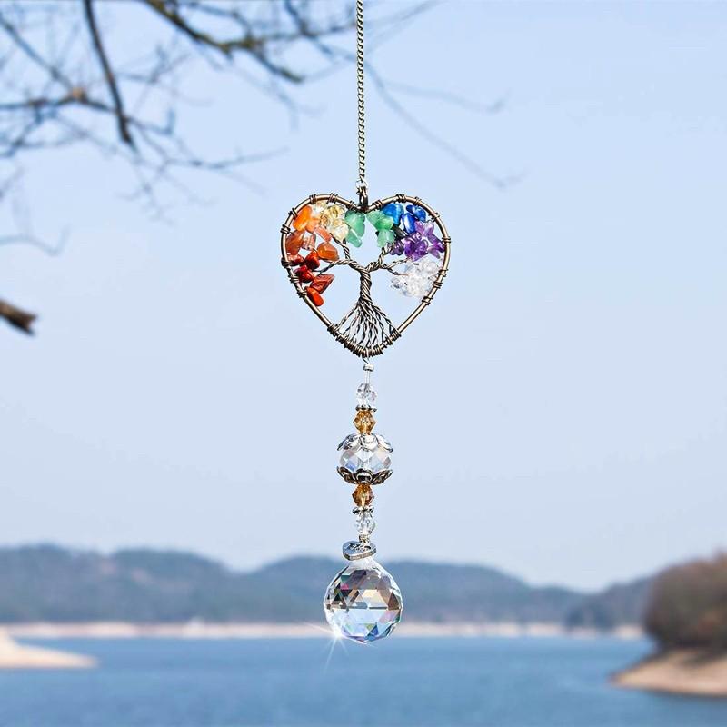Avtoit | Crystal Wind Chime Tree of Life Sun Catcher