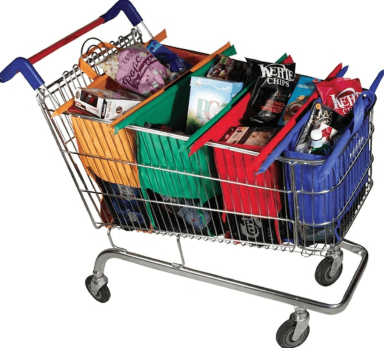 Avtoit | EcoSmart Shopping Cart Trolley Bags (Set of 4) | Reusable Grocery Organiser System