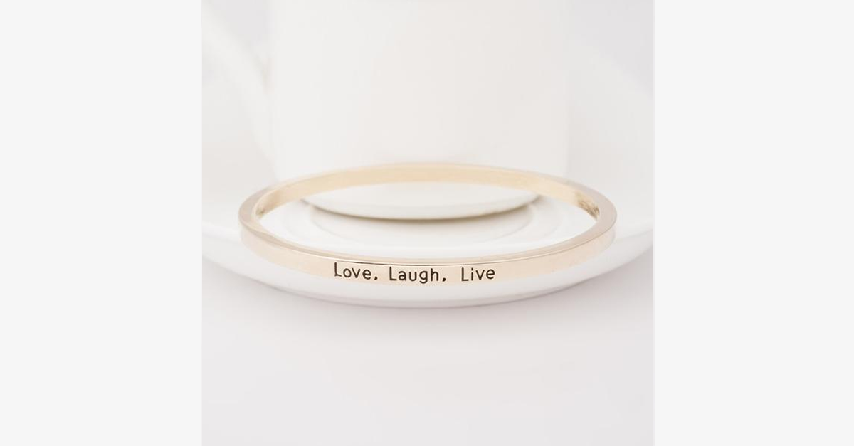 Avtoit | Love Laugh Live Engraved Cuff Bracelet