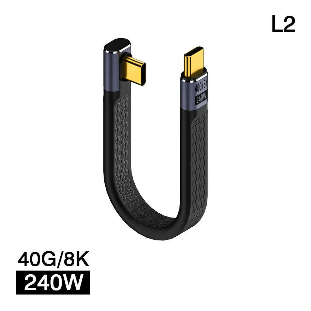 Avtoit | USB4 Elbow Connector Cable – 240W, 40Gbps, 8K (1+1 FREE)