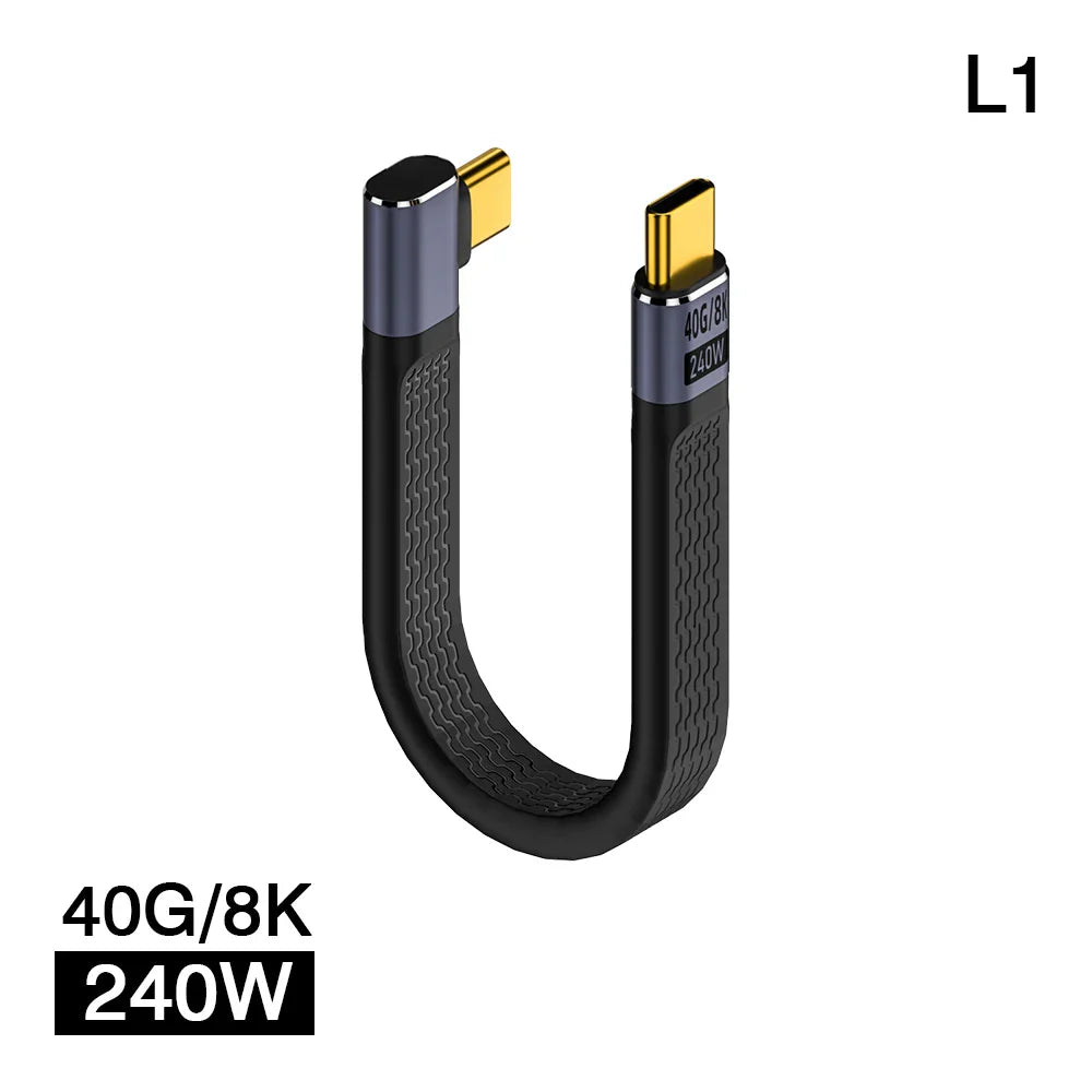 Avtoit | USB4 Elbow Connector Cable – 240W, 40Gbps, 8K (1+1 FREE)