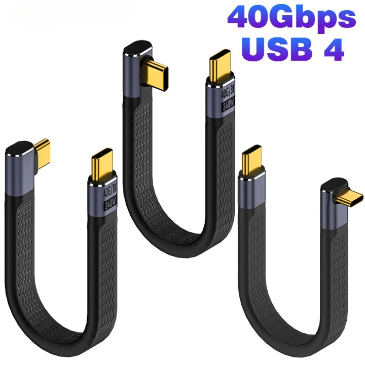 Avtoit | USB4 Elbow Connector Cable – 240W, 40Gbps, 8K (1+1 FREE)