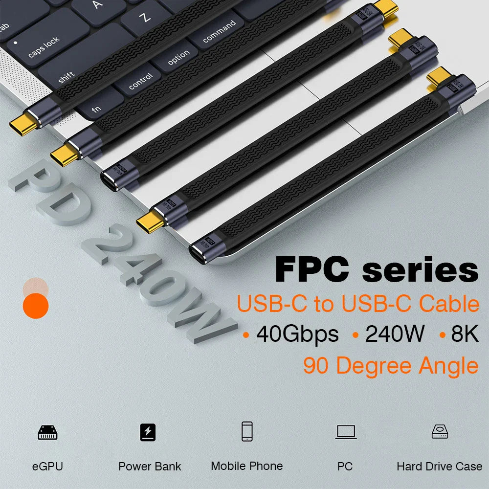 Avtoit | USB4 Elbow Connector Cable – 240W, 40Gbps, 8K (1+1 FREE)