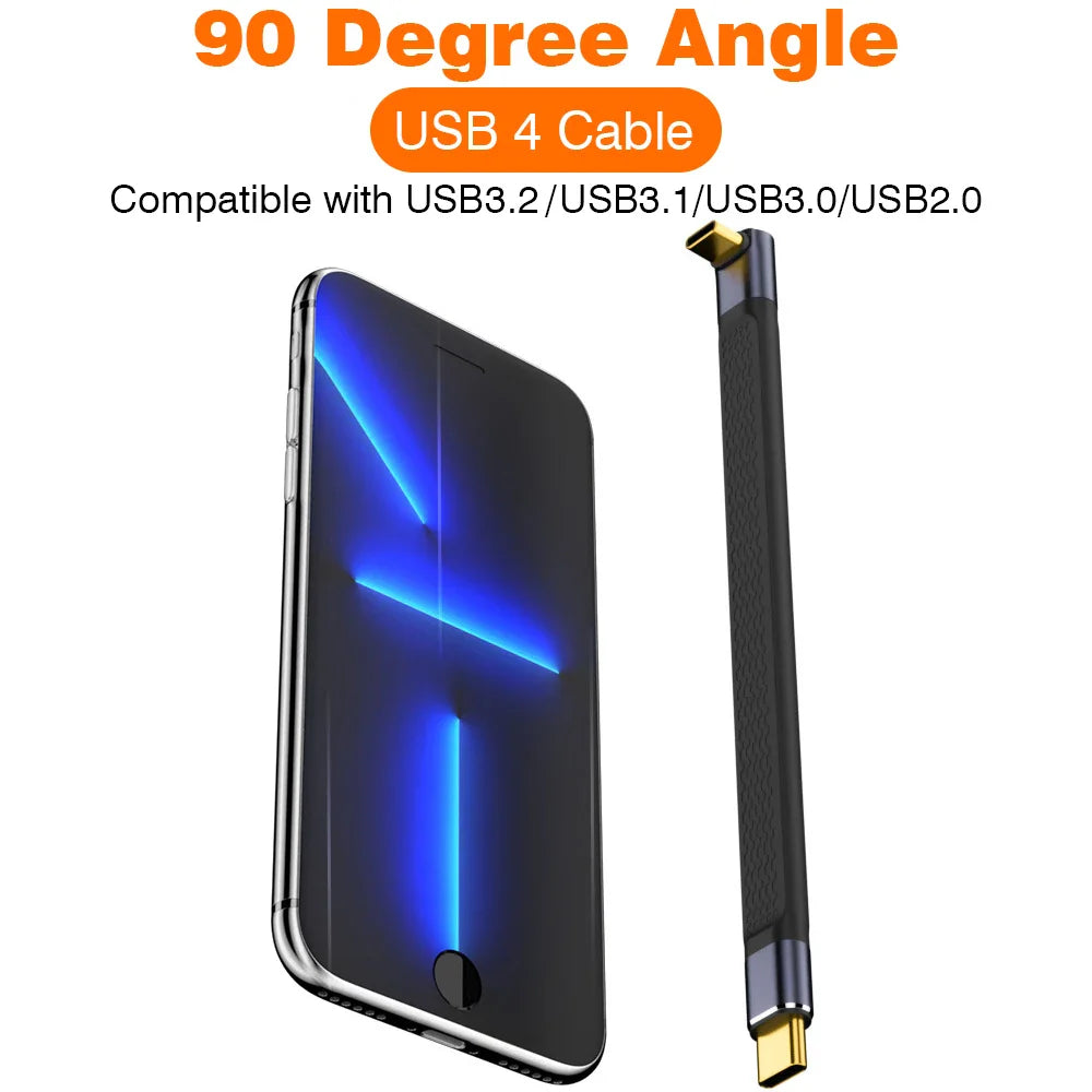 Avtoit | USB4 Elbow Connector Cable – 240W, 40Gbps, 8K (1+1 FREE)