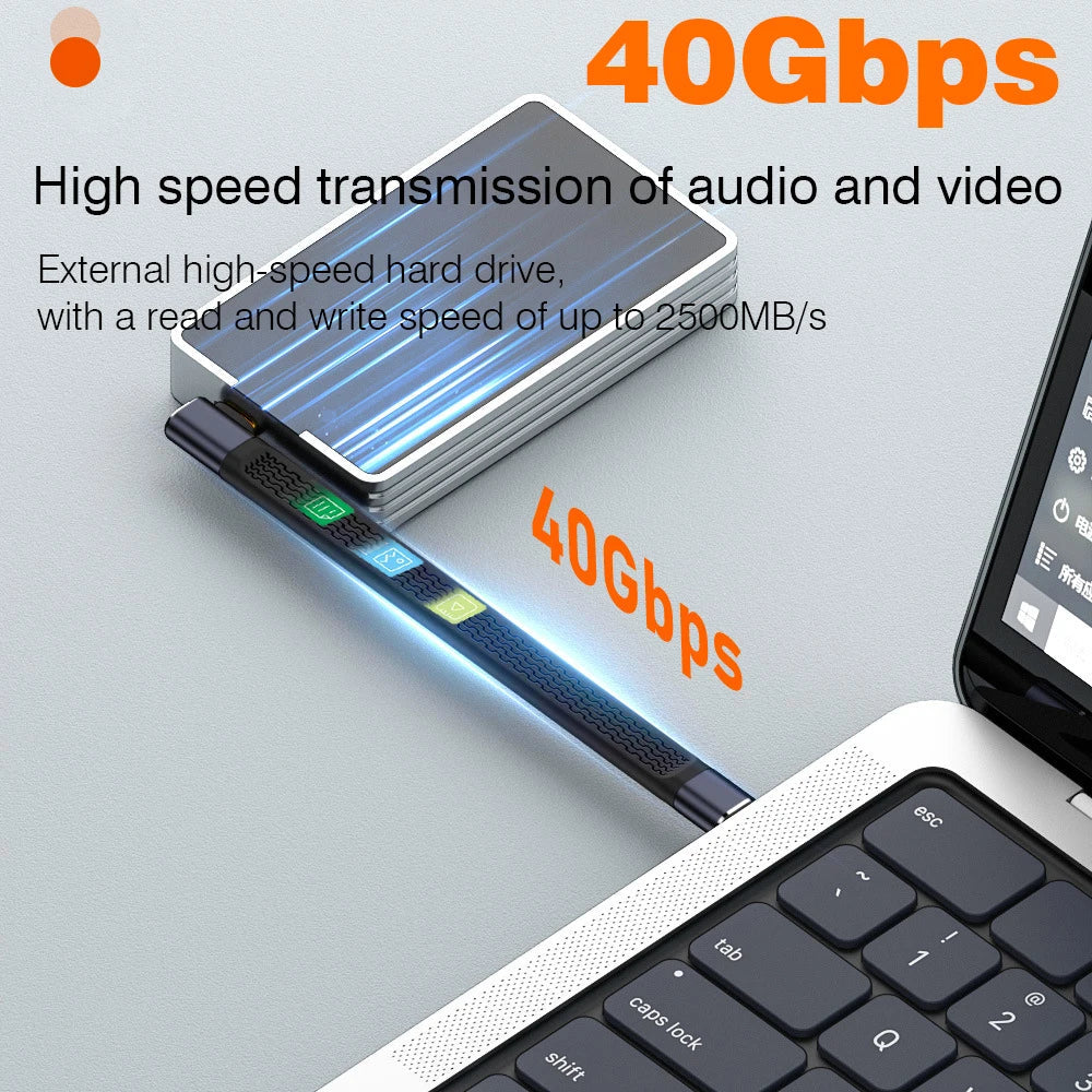 Avtoit | USB4 Elbow Connector Cable – 240W, 40Gbps, 8K (1+1 FREE)
