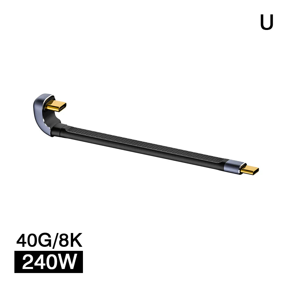 Avtoit | USB4 Elbow Connector Cable – 240W, 40Gbps, 8K (1+1 FREE)