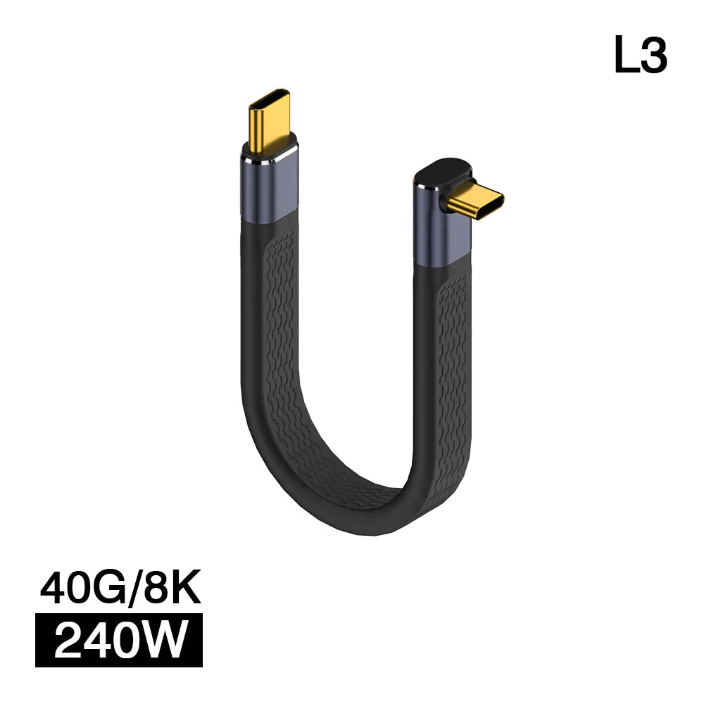 Avtoit | USB4 Elbow Connector Cable – 240W, 40Gbps, 8K (1+1 FREE)