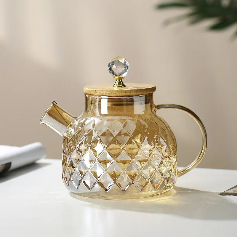 Avtoit | Classic Crystal Teapot | Glass & Wood