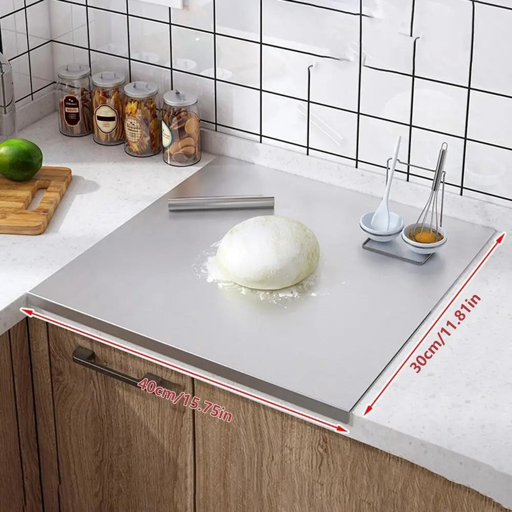 Avtoit | High-quality cutting board made of stainless steel with edge – ideal for homemade pizza, pastries, and more!