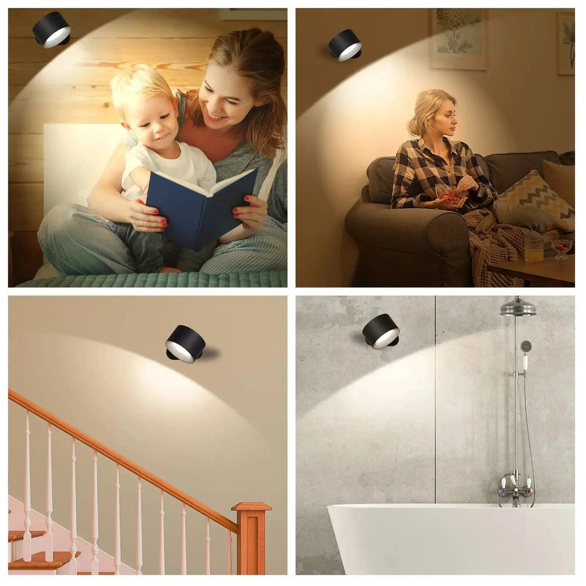 Avtoit | Battery Operated Wall Light | Rechargeable, 360° Adjustable & Wireless for Bedrooms, Hallways & Reading Corners