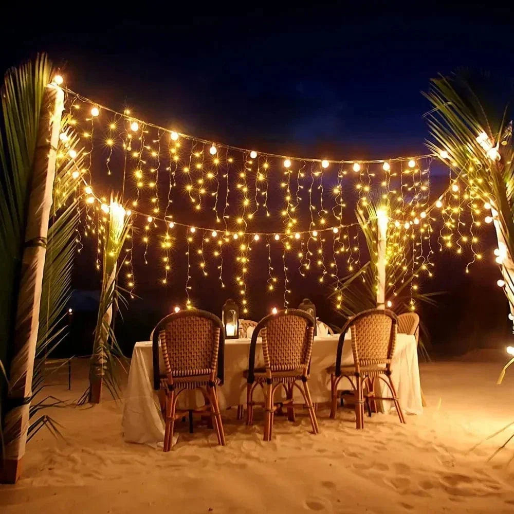 Avtoit | Twinkling Icicle String LED Lights | Warm White & Cool White, Extendable for Indoor & Outdoor Holiday Decor