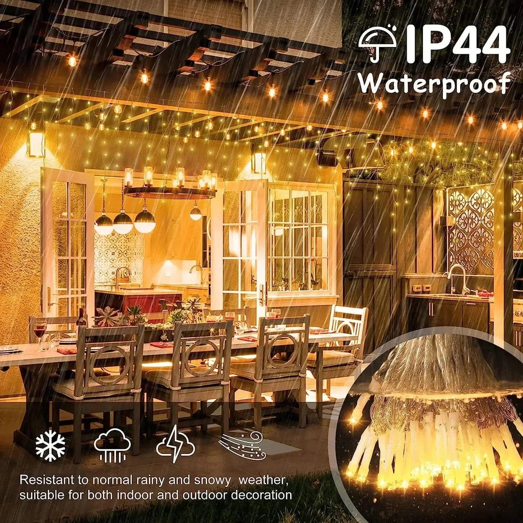 Avtoit | Twinkling Icicle String LED Lights | Warm White & Cool White, Extendable for Indoor & Outdoor Holiday Decor