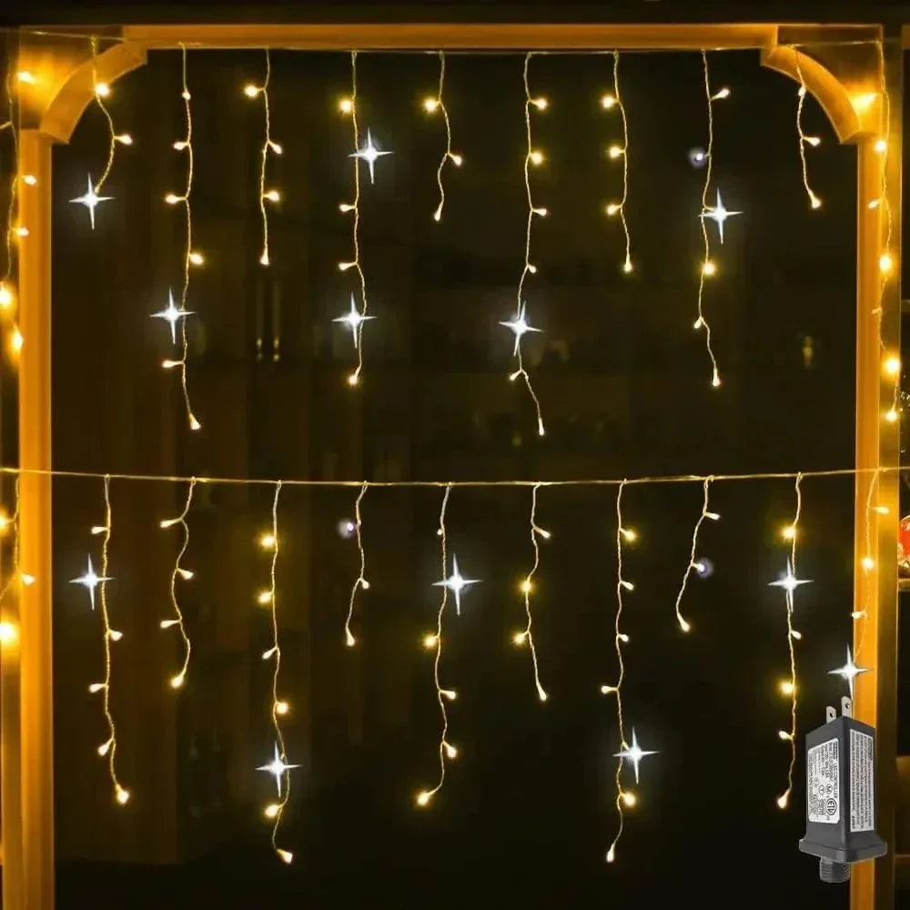 Avtoit | Twinkling Icicle String LED Lights | Warm White & Cool White, Extendable for Indoor & Outdoor Holiday Decor
