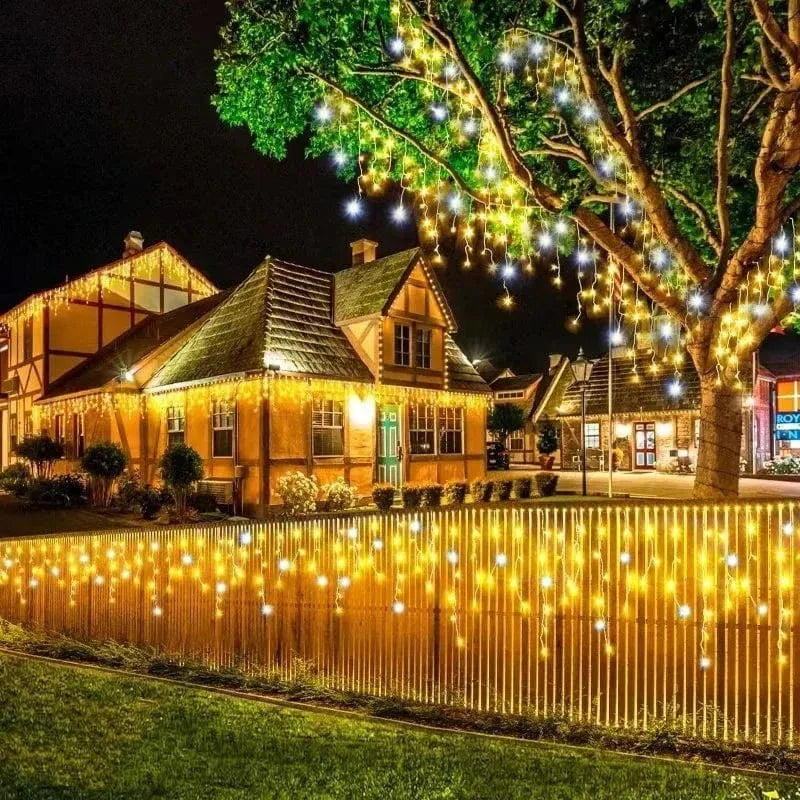 Avtoit | Twinkling Icicle String LED Lights | Warm White & Cool White, Extendable for Indoor & Outdoor Holiday Decor