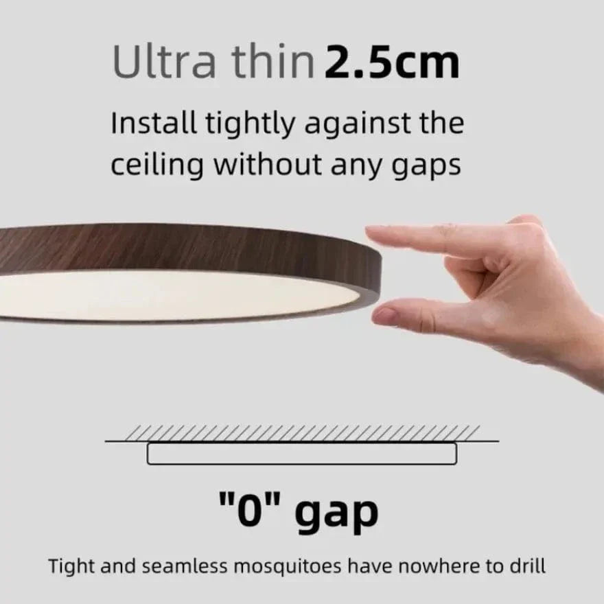 Avtoit | LED Ceiling Light | Ultrathin Wood Grain Design, Dustproof & Dimmable for Modern Interiors