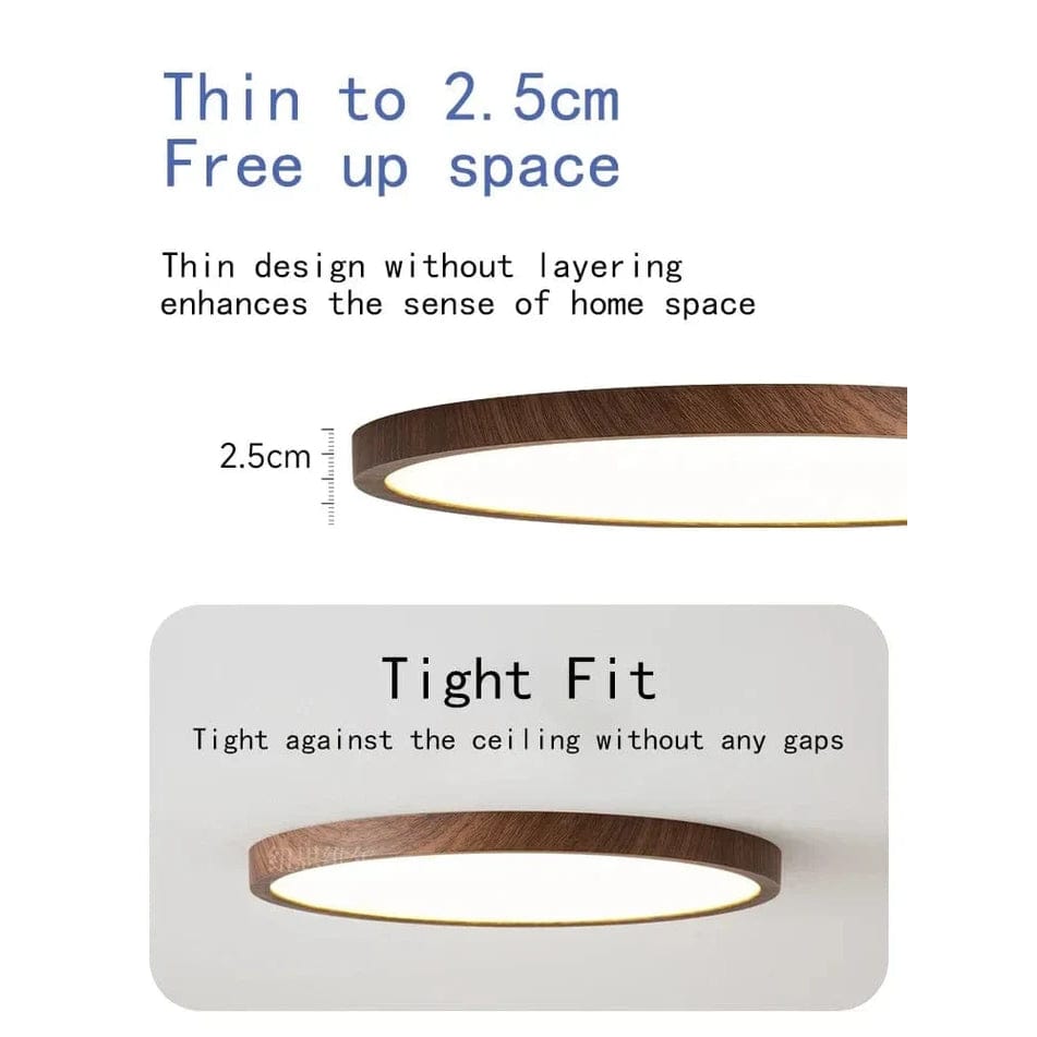 Avtoit | LED Ceiling Light | Ultrathin Wood Grain Design, Dustproof & Dimmable for Modern Interiors