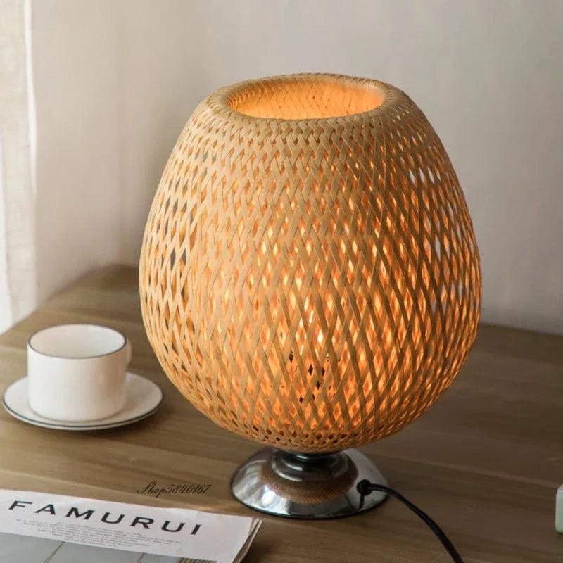 Avtoit | Vintage Bamboo Table Lamp - TimberGlow