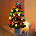 Avtoit | Vintage Ceramic Christmas Tree Night Light – Hand-Painted Plug-In Holiday Glow