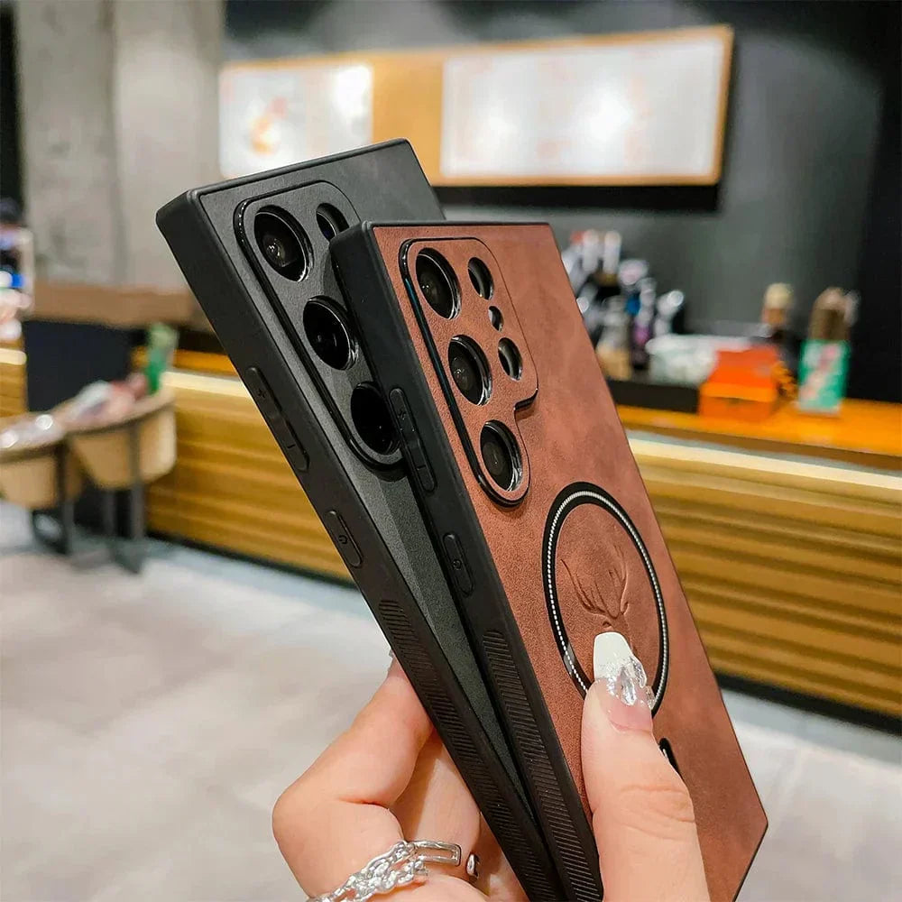 Avtoit | Leather Case for Samsung Phone | Magnetic Wireless Charging Case