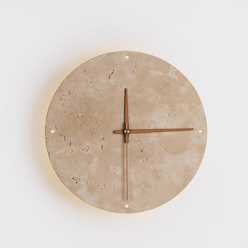 Avtoit | Awaken your space with the Wabi-sabi wall clock made of travertine