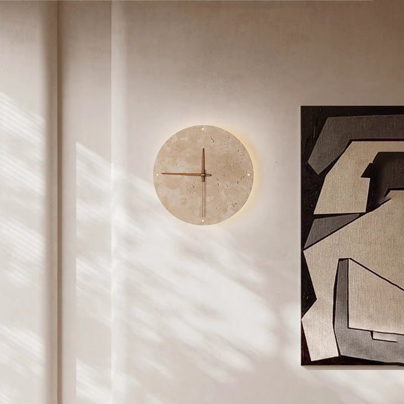 Avtoit | Awaken your space with the Wabi-sabi wall clock made of travertine