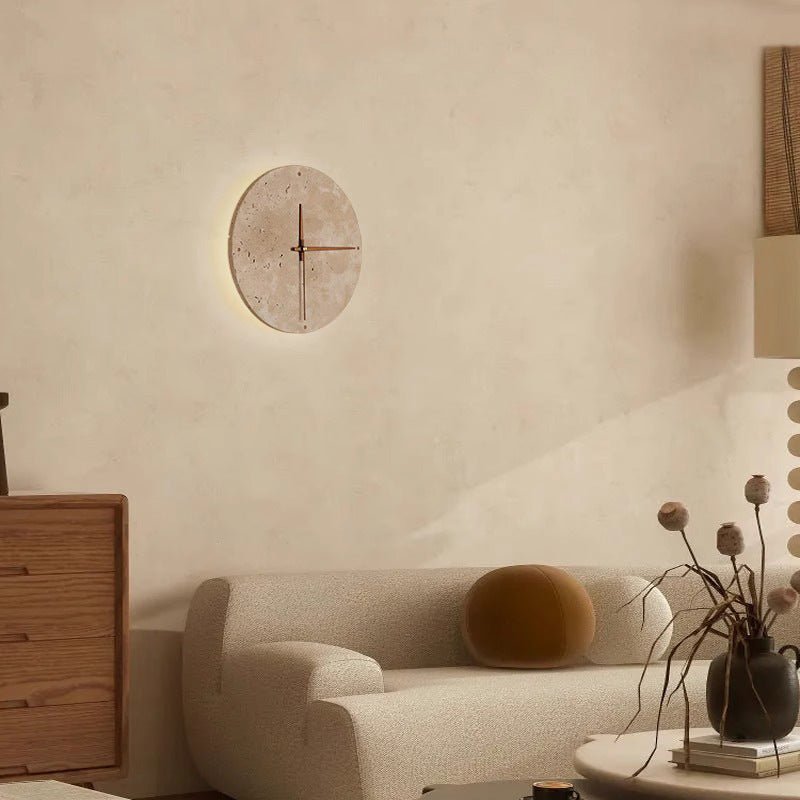 Avtoit | Awaken your space with the Wabi-sabi wall clock made of travertine