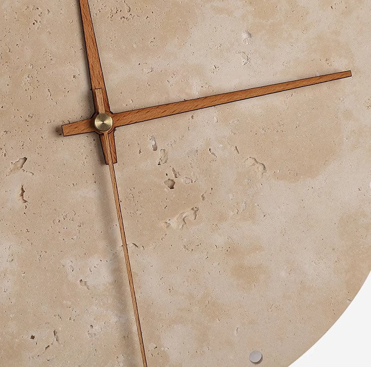 Avtoit | Awaken your space with the Wabi-sabi wall clock made of travertine