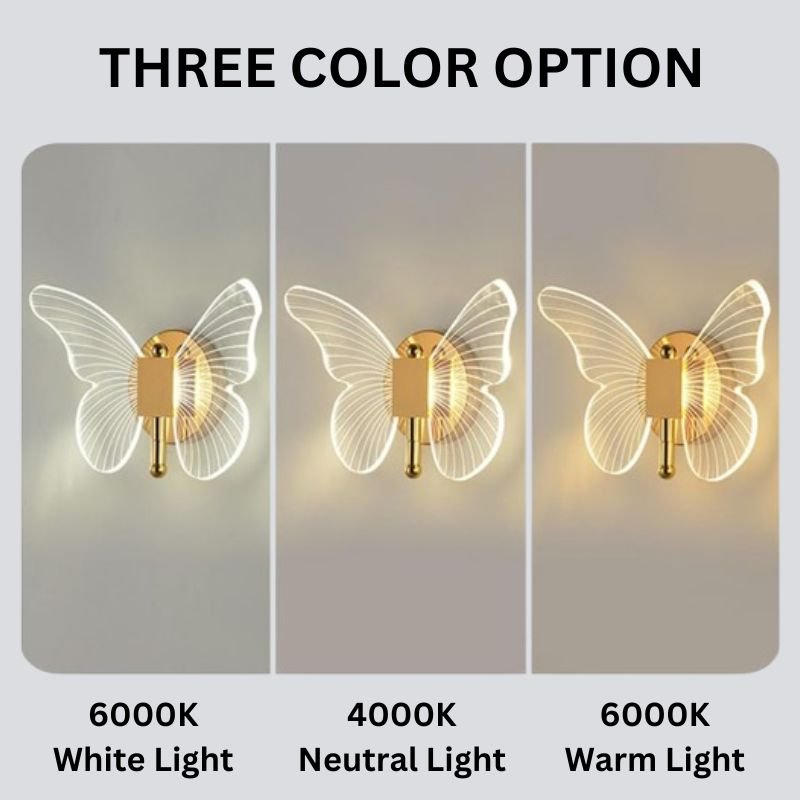 Avtoit | FloraVyne LED Wall Light – Butterfly-shaped design lamp with 3 light modes energy-saving and elegant