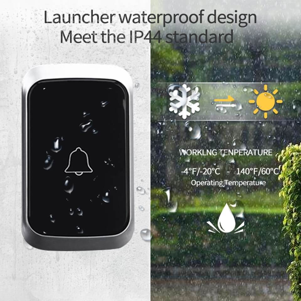 Avtoit | Wireless Waterproof Doorbell with LED Flash – Easy Installation, Adjustable Volume & 36 Chimes