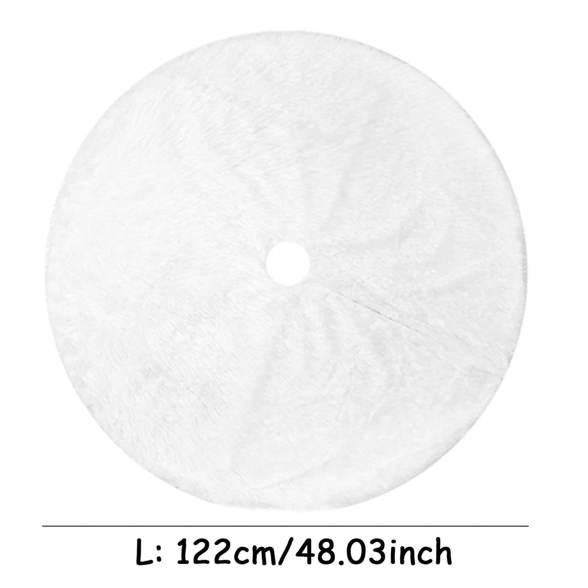 Avtoit | White Faux Fur Christmas Tree Skirt – Elegant Plush Carpet for Holiday Décor & New Year Charm
