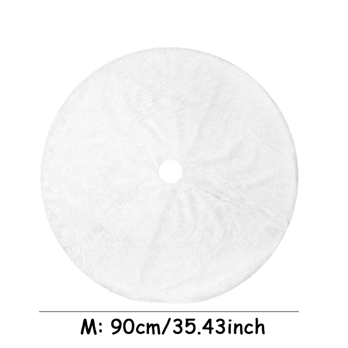Avtoit | White Faux Fur Christmas Tree Skirt – Elegant Plush Carpet for Holiday Décor & New Year Charm