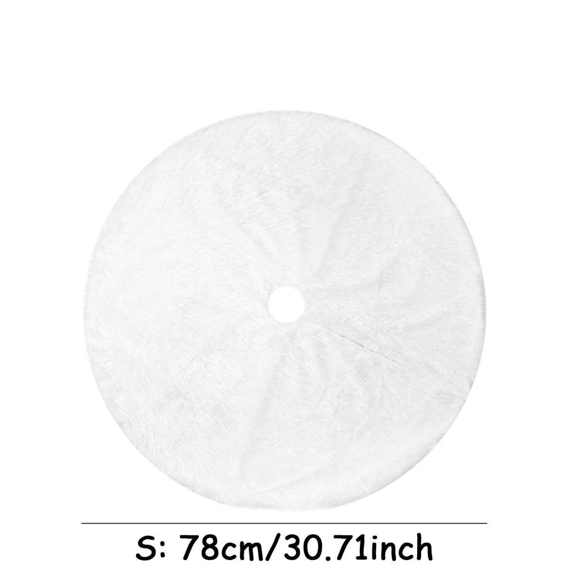 Avtoit | White Faux Fur Christmas Tree Skirt – Elegant Plush Carpet for Holiday Décor & New Year Charm