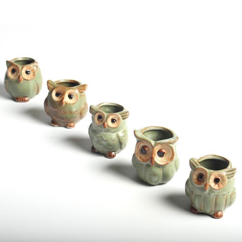 Avtoit | Owls Ceramic Flower Pot Set 5-piece