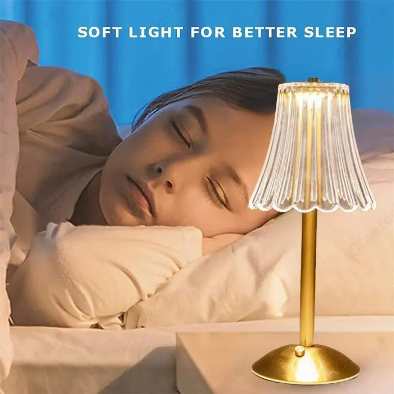 Avtoit | Wireless Table Lamp with Crystal Decor and Dimmable Lighting - GlamLight