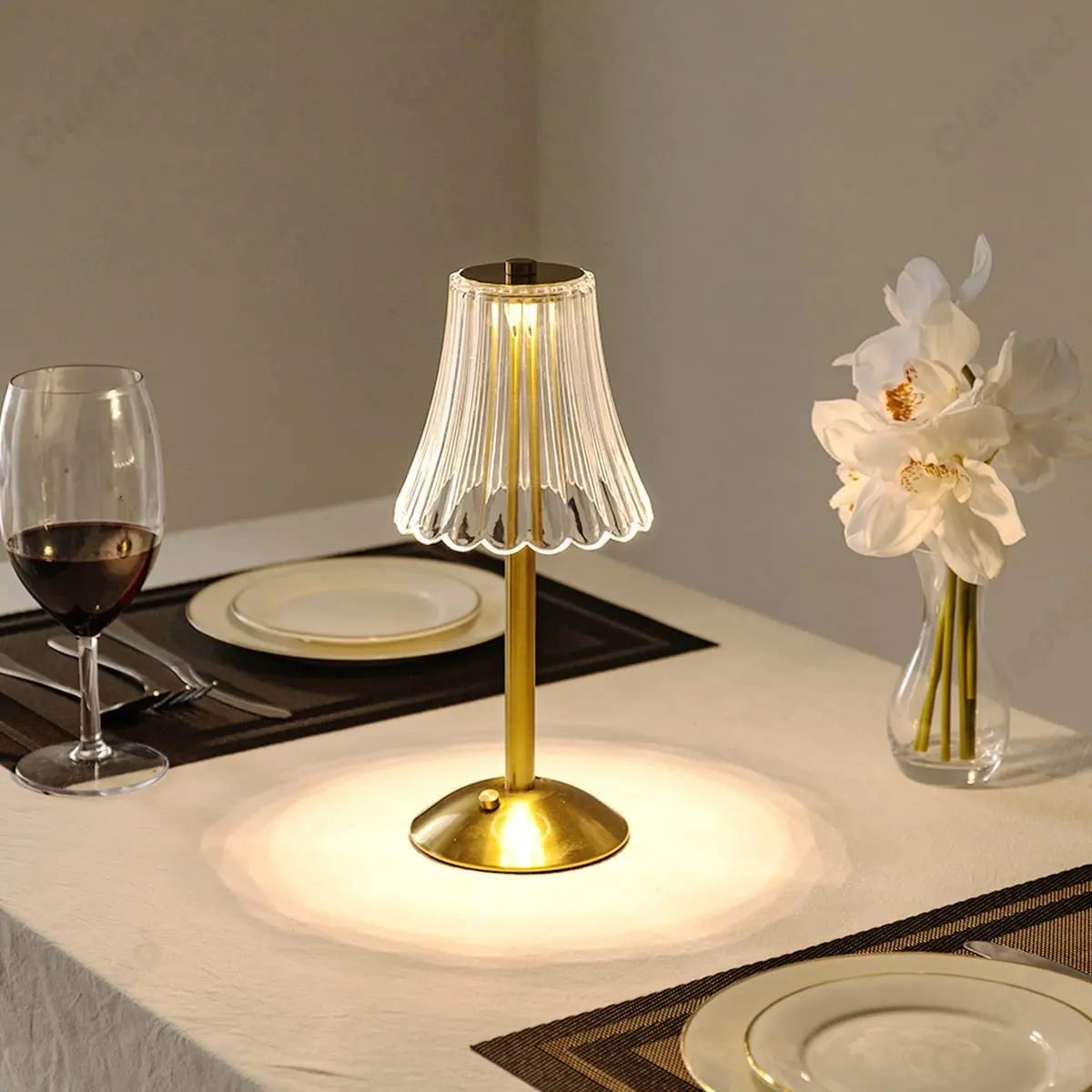 Avtoit | Wireless Table Lamp with Crystal Decor and Dimmable Lighting - GlamLight