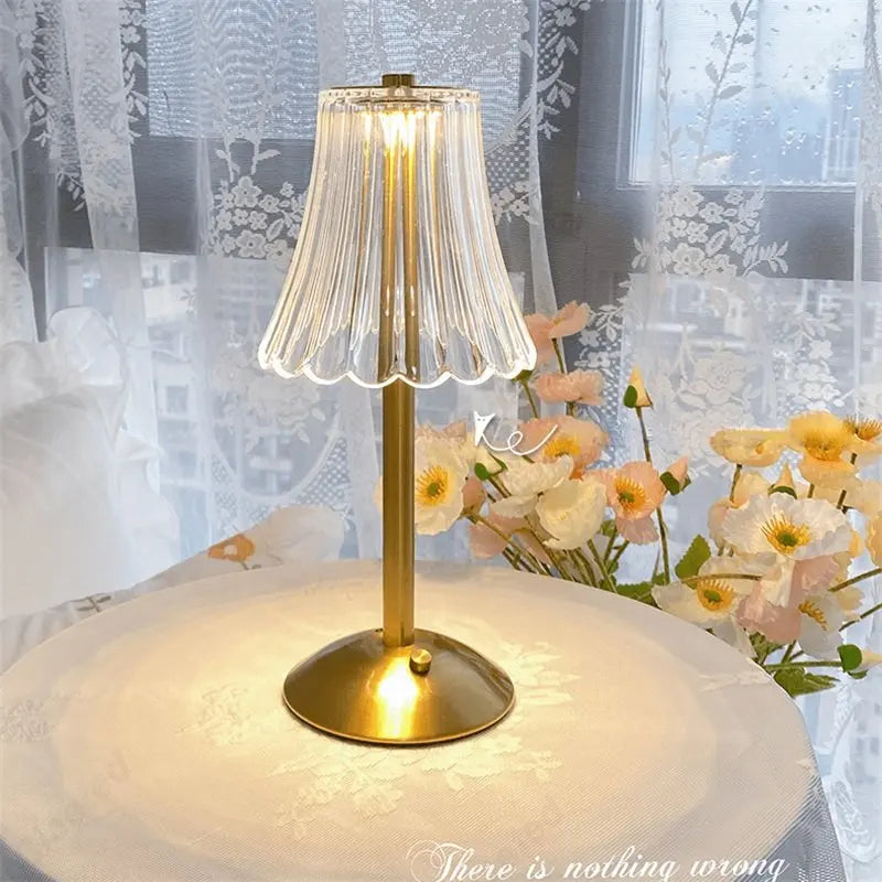 Avtoit | Wireless Table Lamp with Crystal Decor and Dimmable Lighting - GlamLight