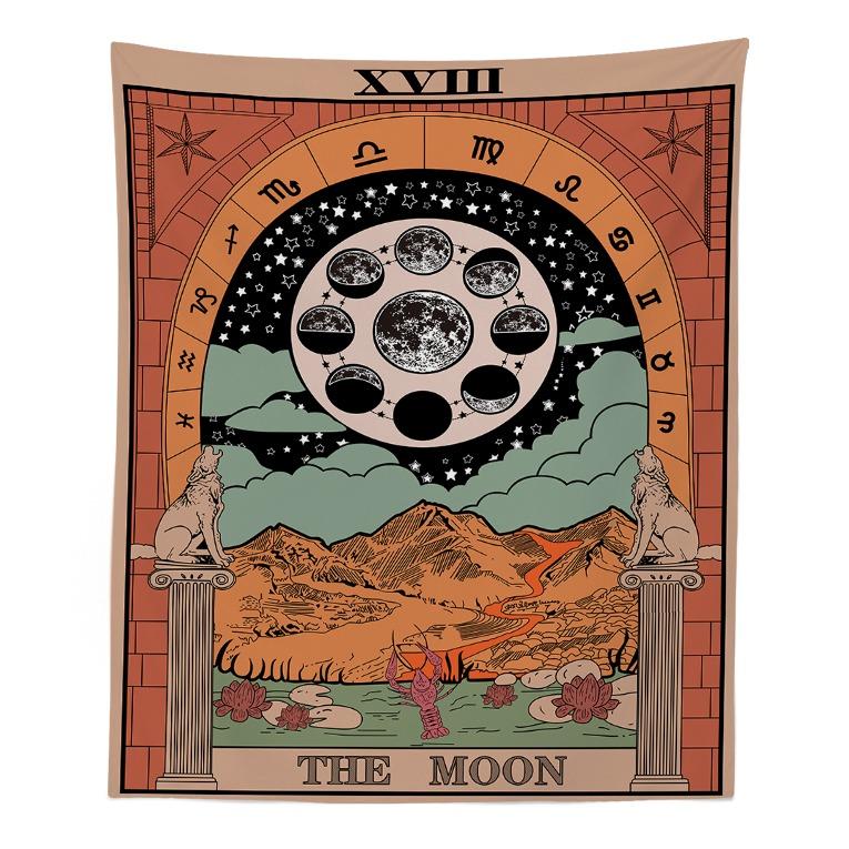 Avtoit | "The Moon" Tarot Colored Tapestry