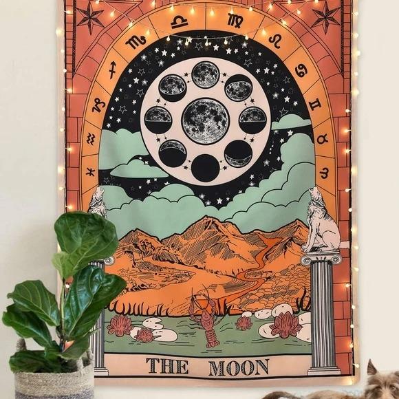 Avtoit | "The Moon" Tarot Colored Tapestry