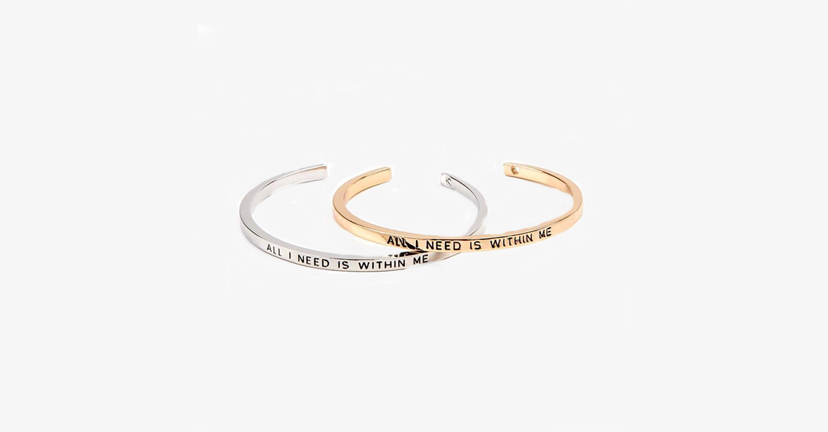 Avtoit | Beautiful Cuff Bangle Bracelet with motivating quote