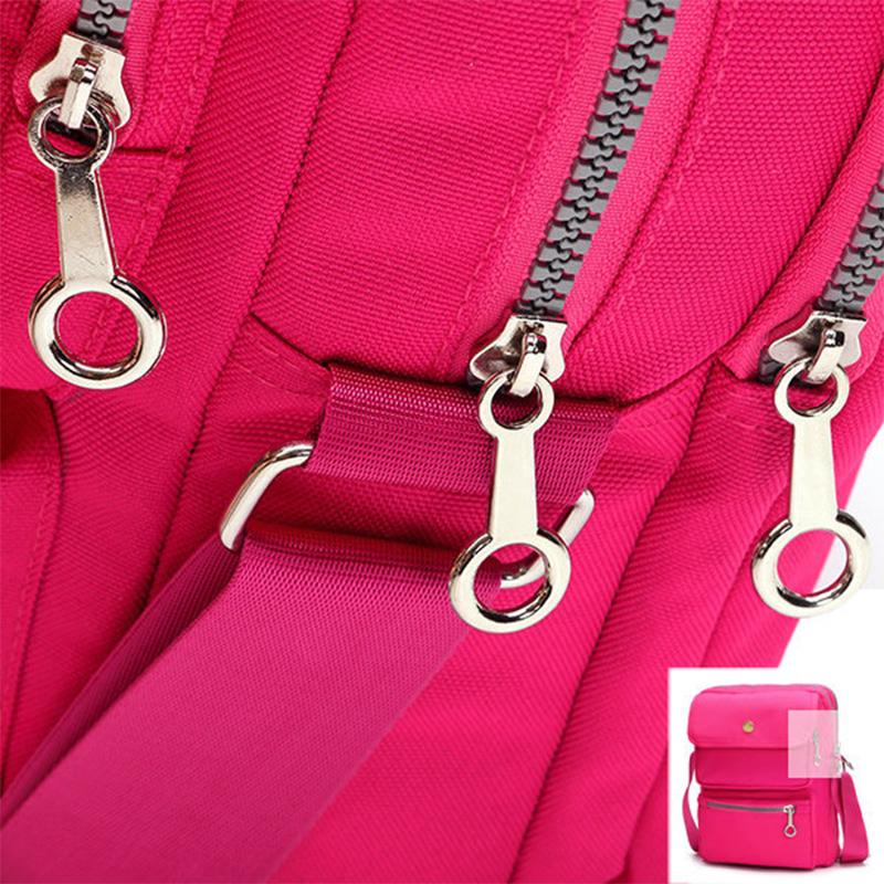 Women’s Waterproof Nylon Crossbody Shoulder Bag with 6 Pockets