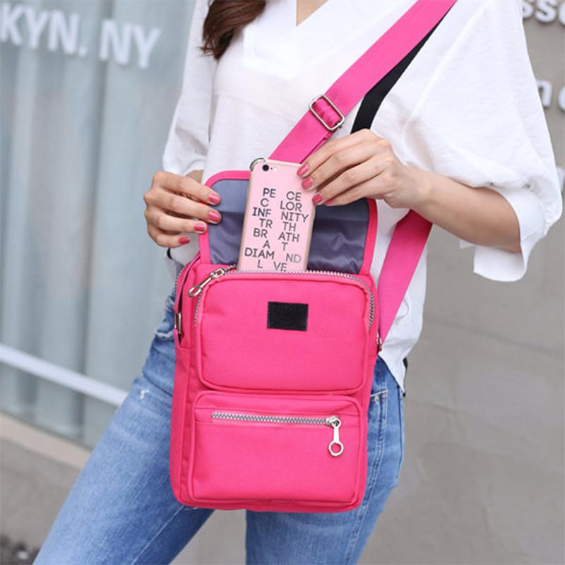 Women’s Waterproof Nylon Crossbody Shoulder Bag with 6 Pockets