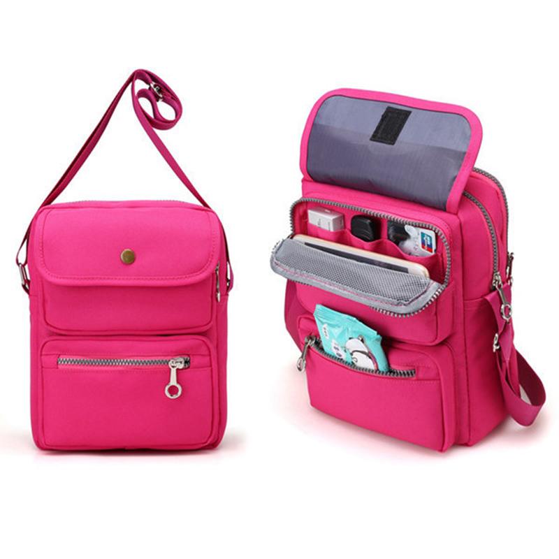 Women’s Waterproof Nylon Crossbody Shoulder Bag with 6 Pockets