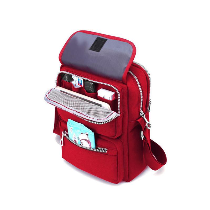 Women’s Waterproof Nylon Crossbody Shoulder Bag with 6 Pockets