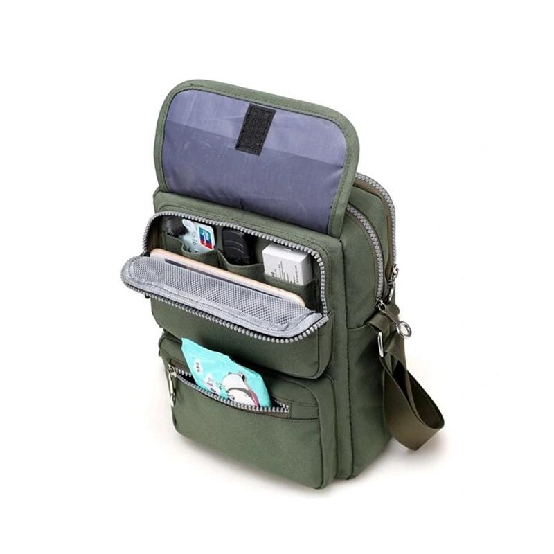 Women’s Waterproof Nylon Crossbody Shoulder Bag with 6 Pockets